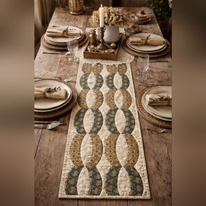 Vintage Handmade Quilted Table Runner | Farmhouse Cottage Style | 42.5” x 13.5”